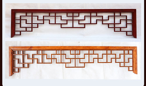 忻州中式花格吊顶门楣挂落仿古落地罩在实际案例中的展示