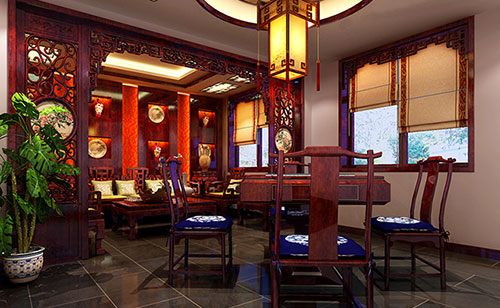 忻州古典中式风格茶楼包间设计装修效果图